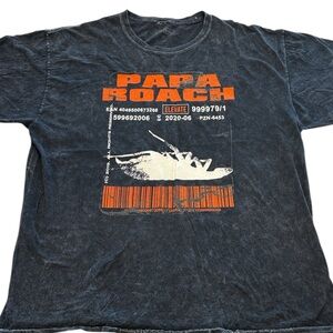 Papa Roach 2019 Distressed Black Concert Tour Graphic T-Shirt